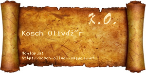 Kosch Olivér névjegykártya